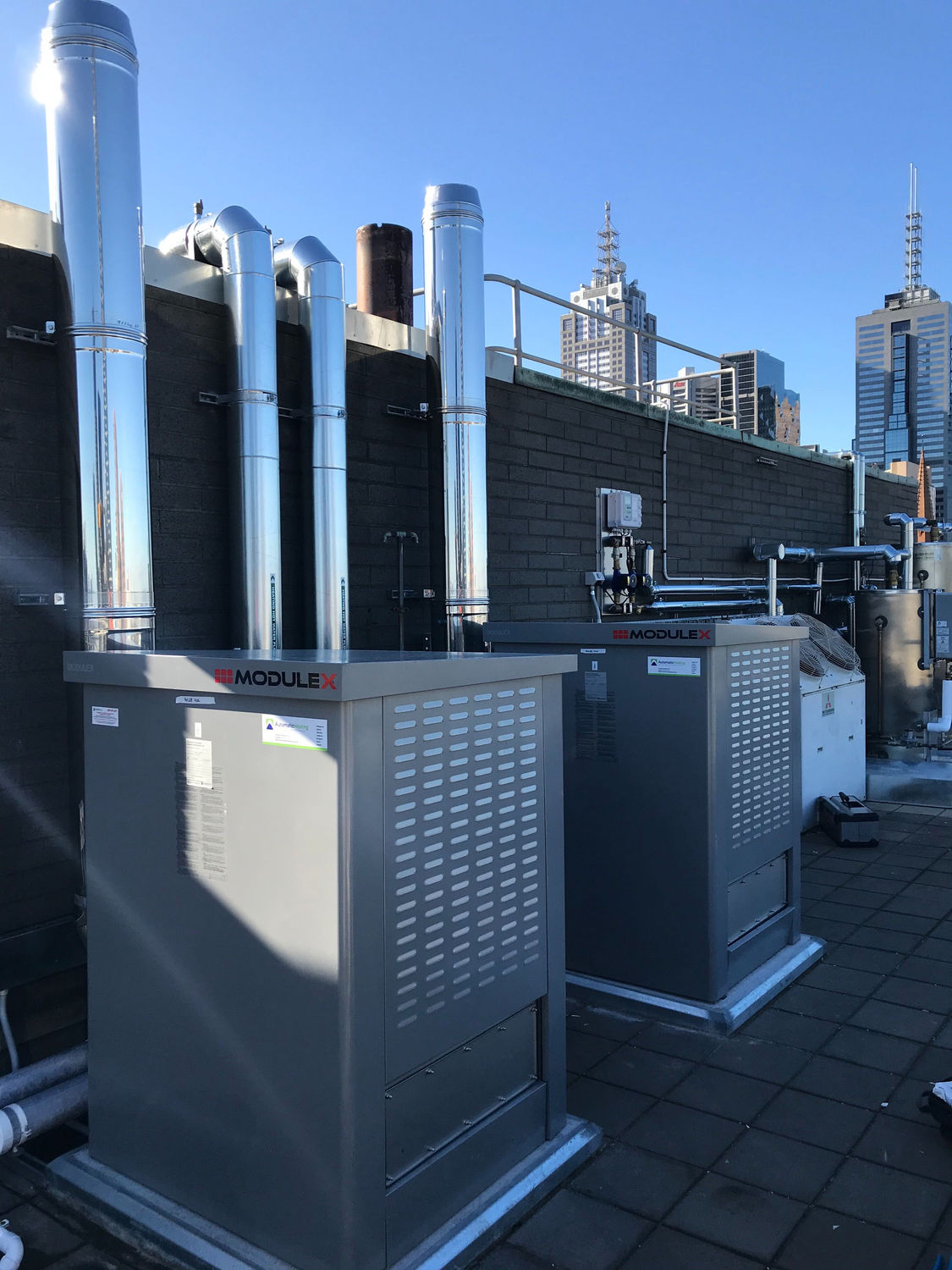 Modulex boilers at 276 Flinders Street, Melbourne